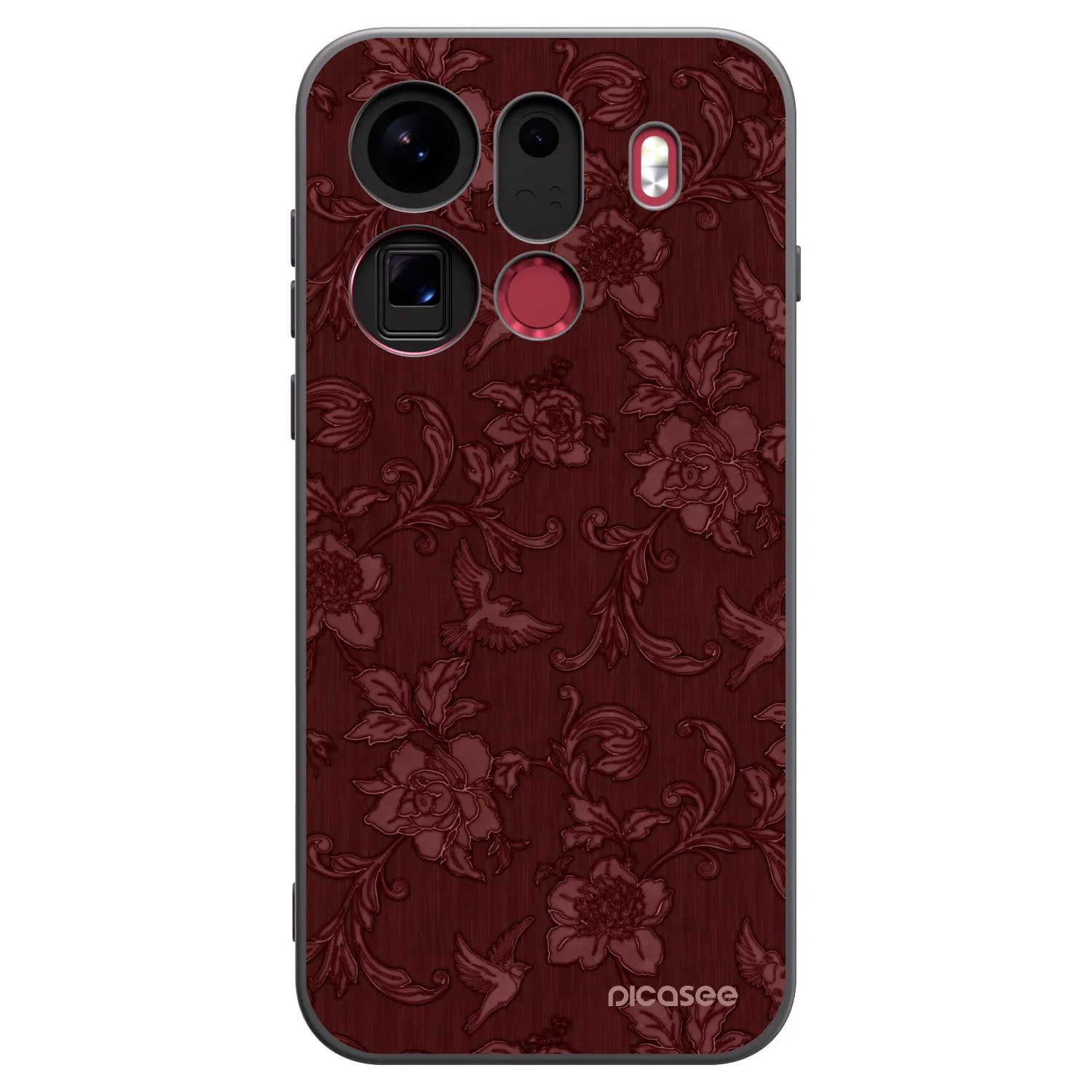 Picasee silikonski črni ovitek za OPPO Find X9 Pro - Red Elegance