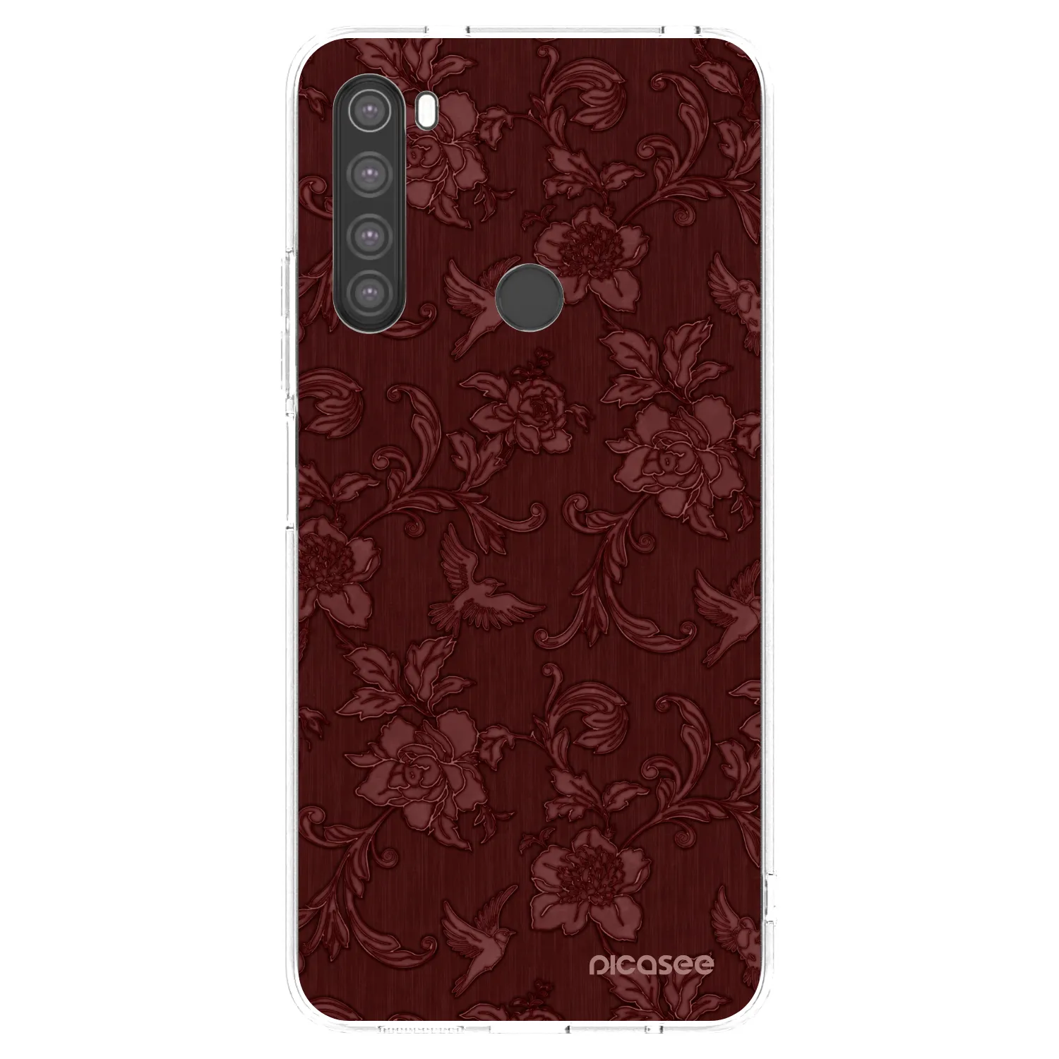 Picasee silikonski prozorni ovitek za Xiaomi Redmi Note 8 - Red Elegance