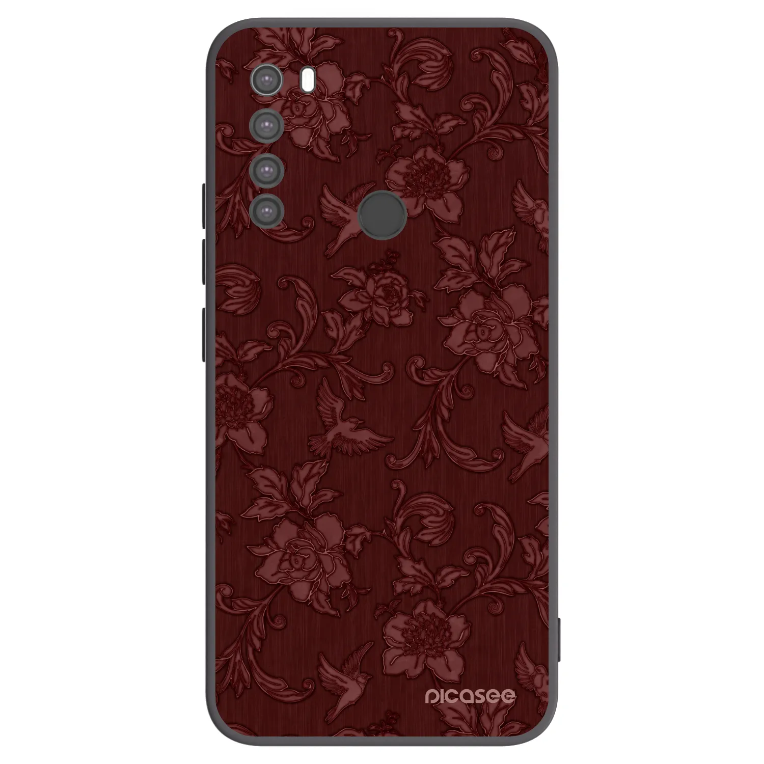 Picasee silikonski črni ovitek za Xiaomi Redmi Note 8 - Red Elegance