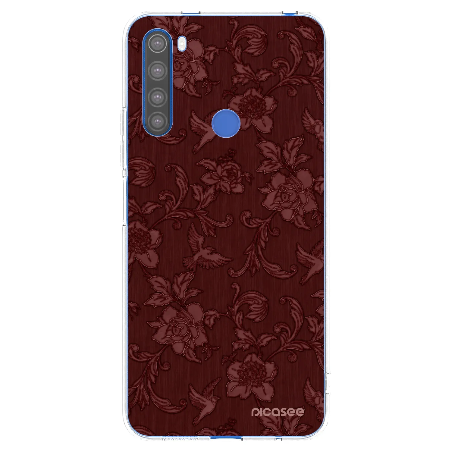 Picasee silikonski prozorni ovitek za Xiaomi Redmi Note 8T - Red Elegance