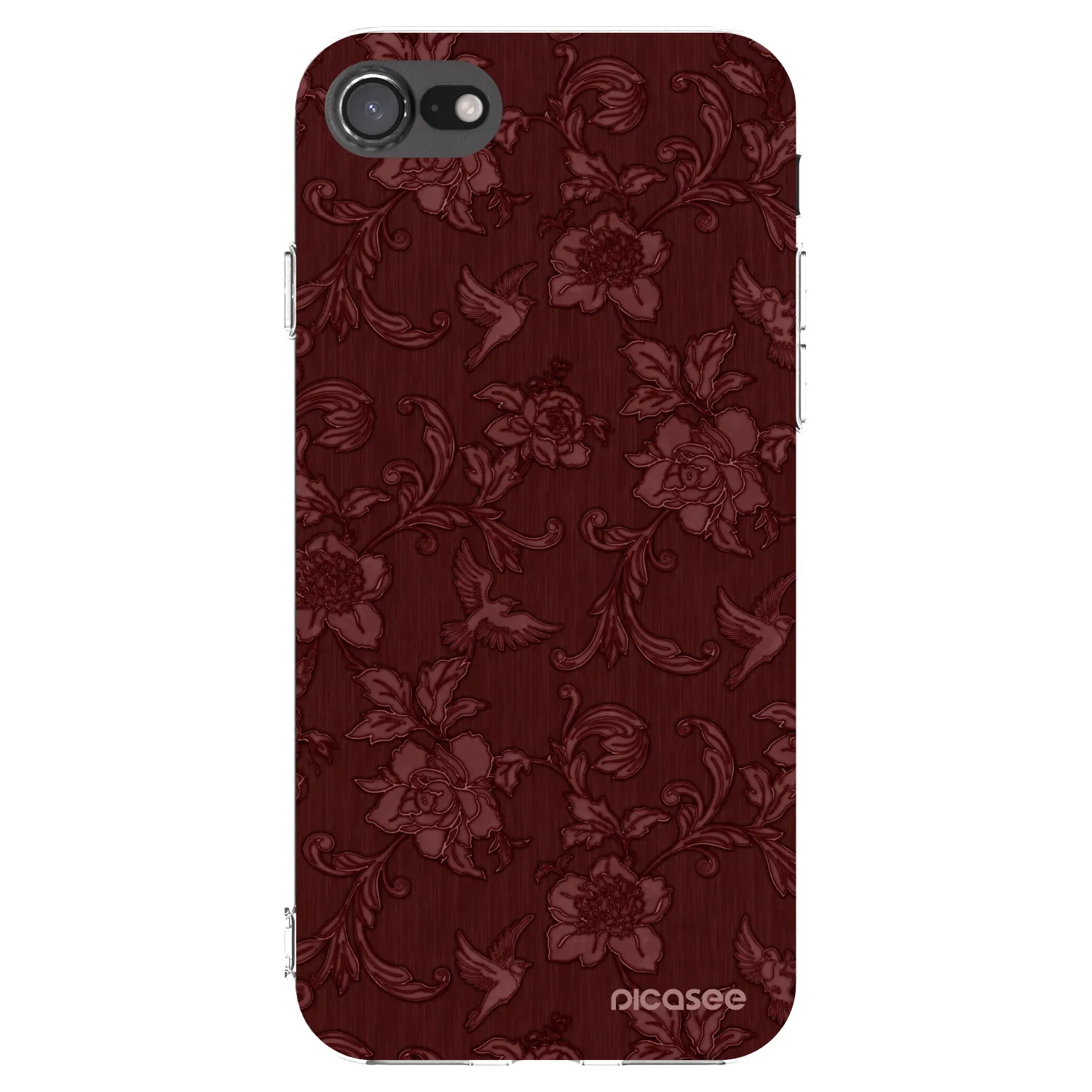 Picasee silikonski prozorni ovitek za Apple iPhone SE 2020 - Red Elegance