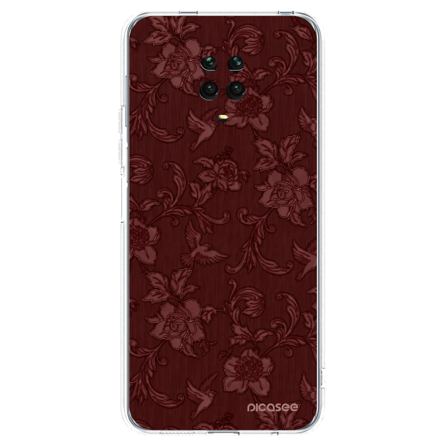 Picasee silikonski prozorni ovitek za Xiaomi Redmi Note 9 Pro - Red Elegance
