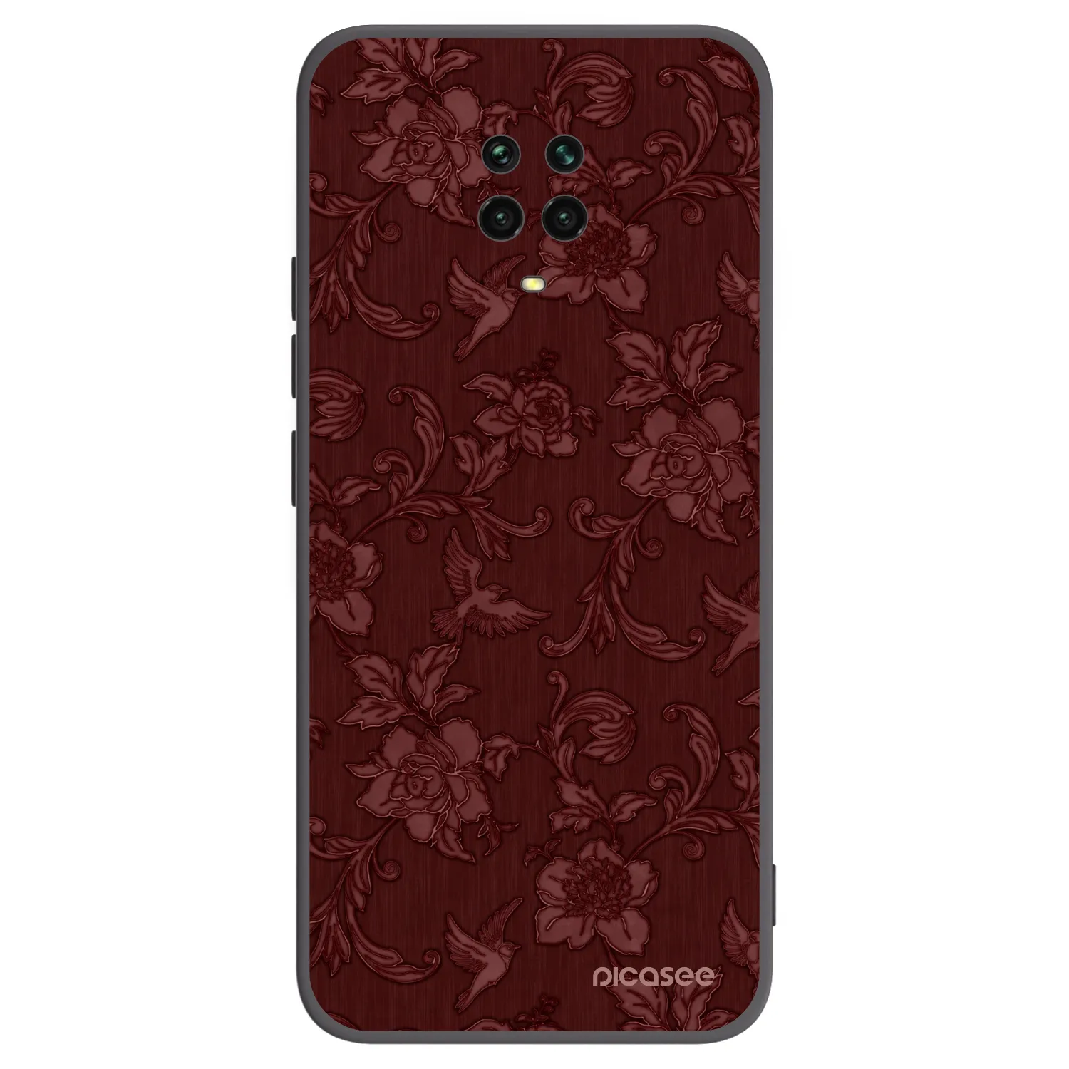 Picasee silikonski črni ovitek za Xiaomi Redmi Note 9 Pro - Red Elegance