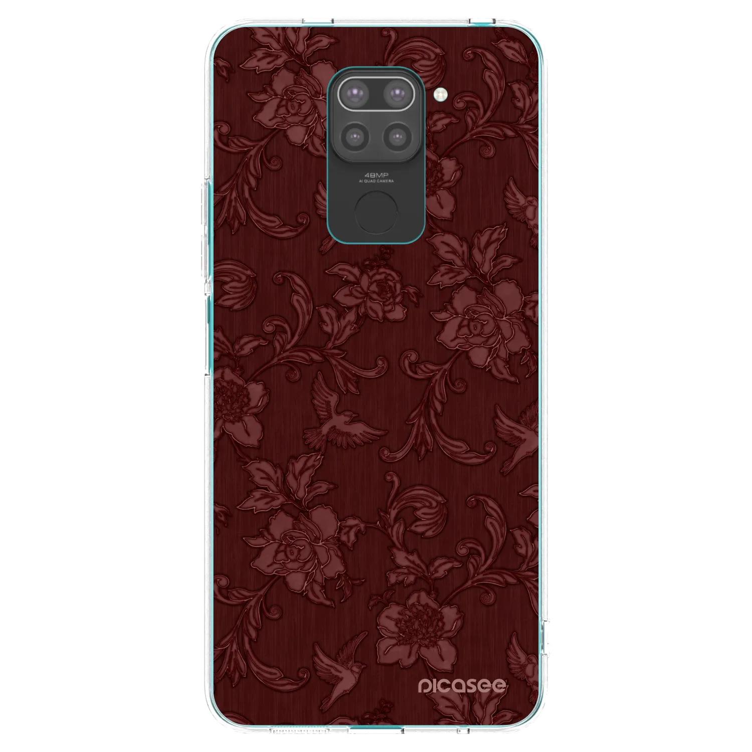 Picasee silikonski črni ovitek za Xiaomi Redmi Note 9 - Red Elegance