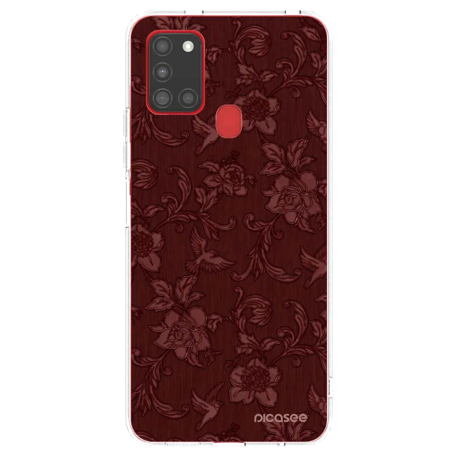 Picasee silikonski prozorni ovitek za Samsung Galaxy A21s - Red Elegance
