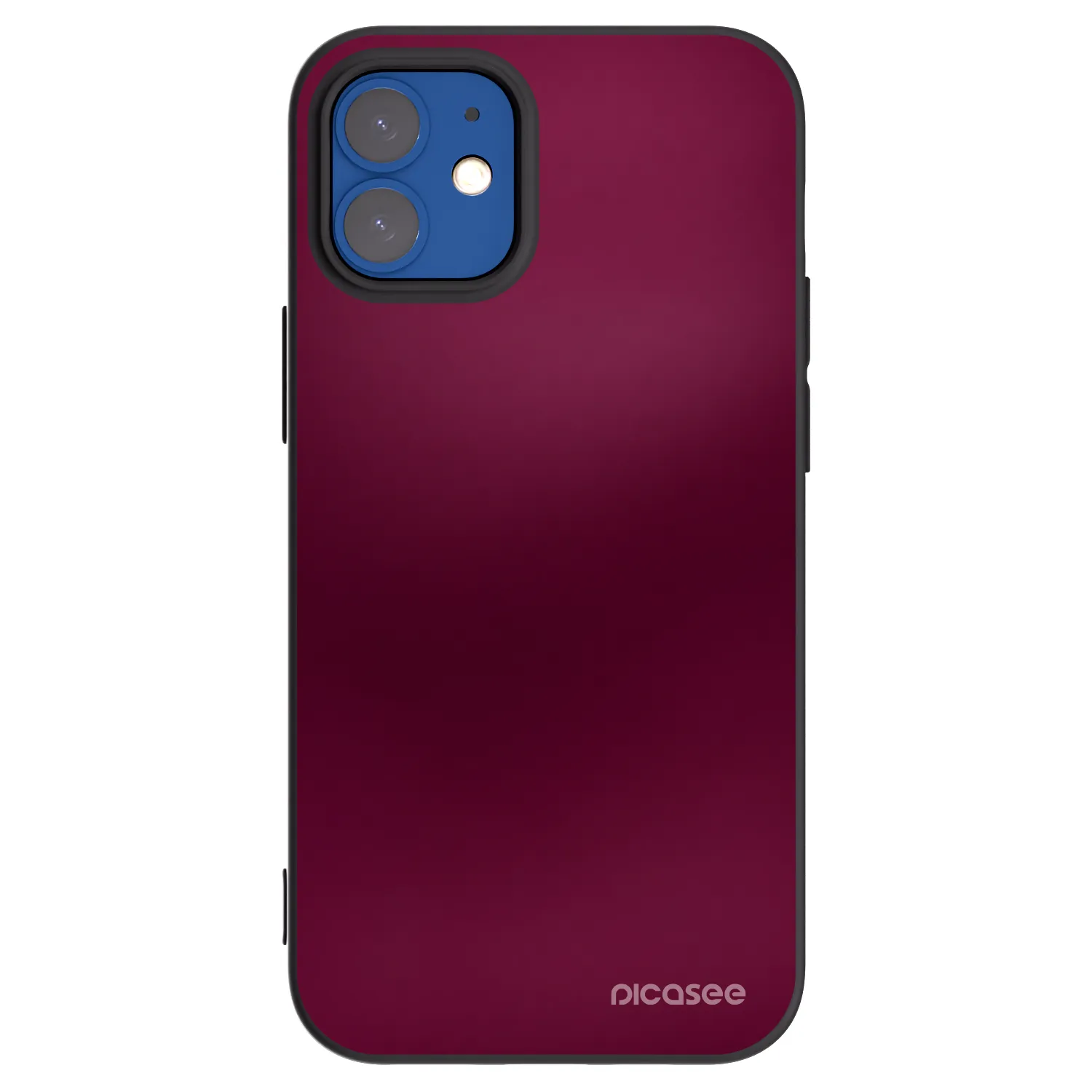 Picasee silikonski črni ovitek za Apple iPhone 12 mini - Velvet Bordeaux
