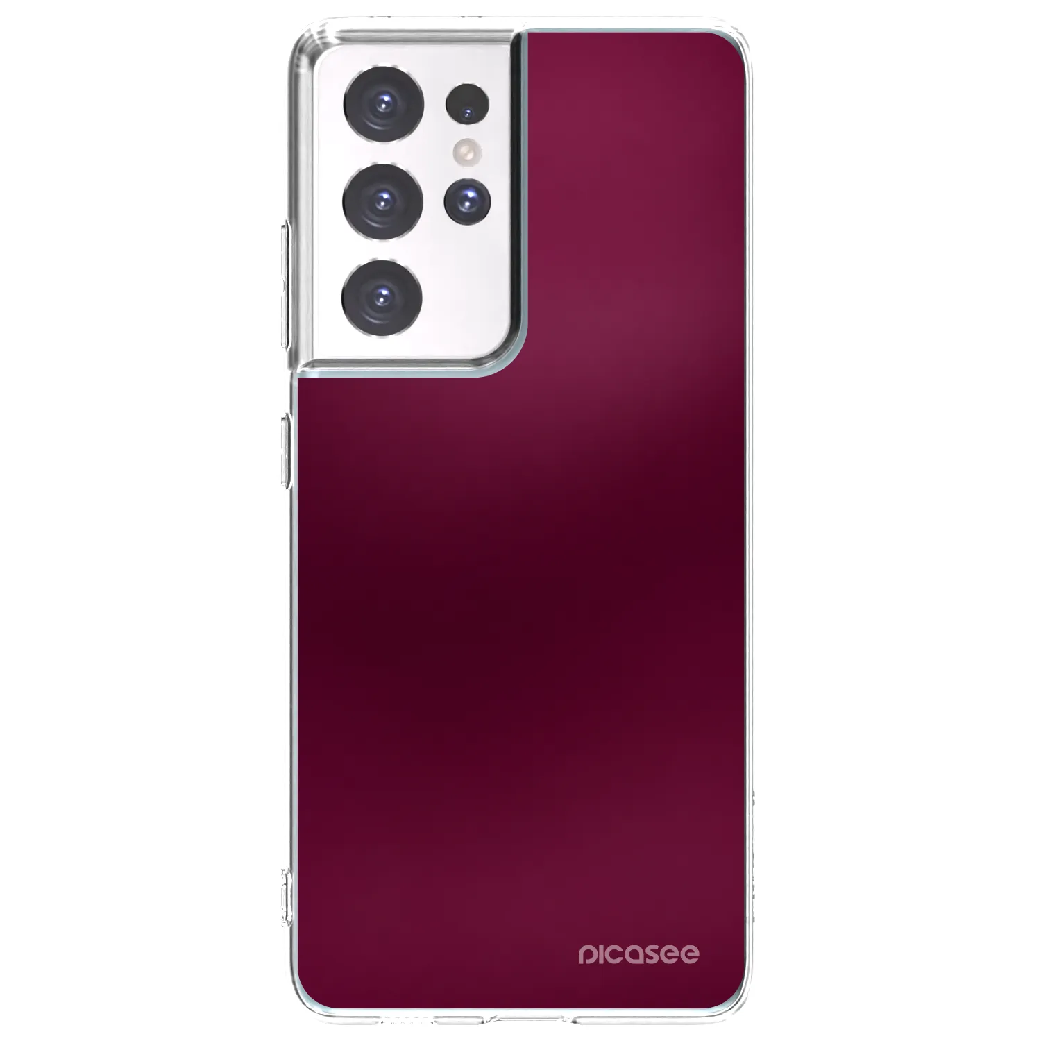 Picasee silikonski prozorni ovitek za Samsung Galaxy S21 Ultra 5G G998B - Velvet Bordeaux