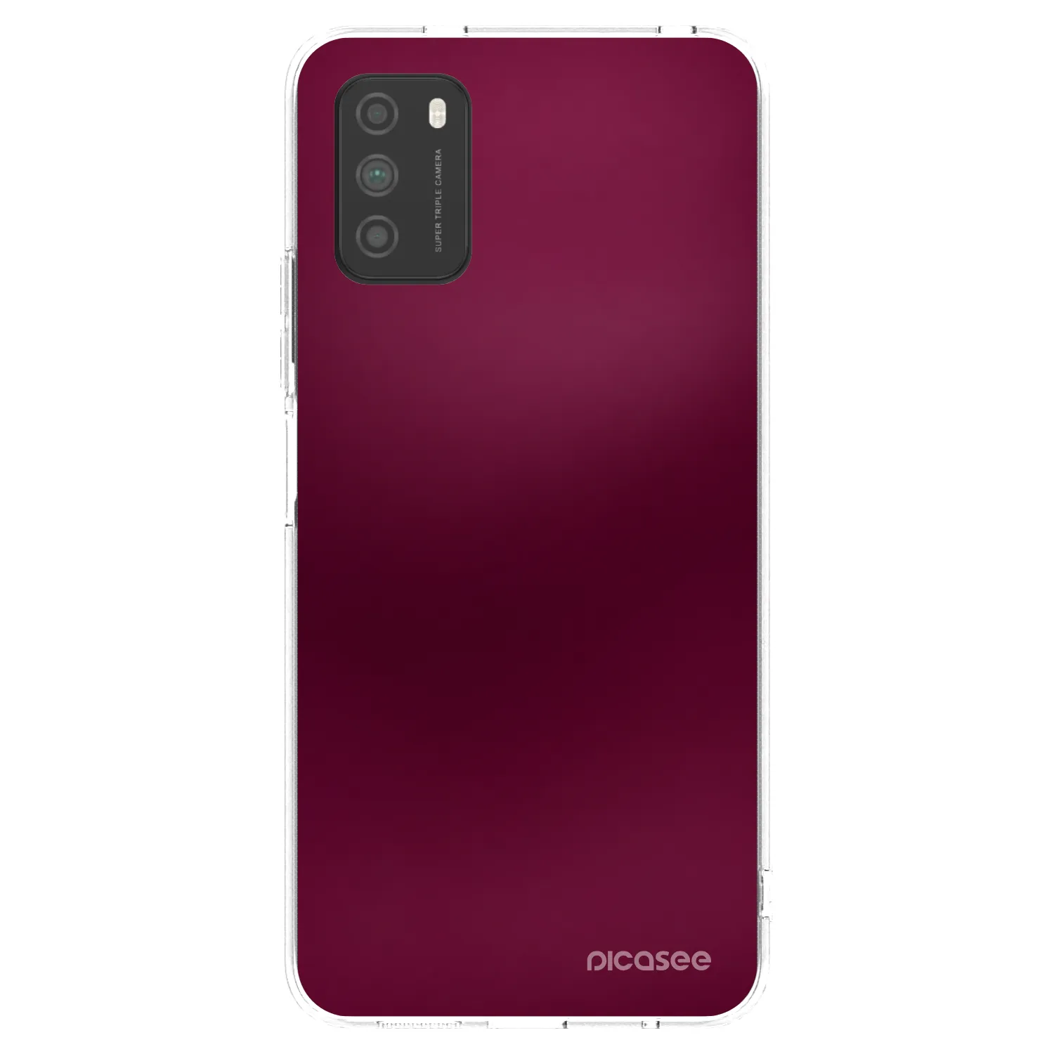 Picasee silikonski prozorni ovitek za Xiaomi Poco M3 - Velvet Bordeaux