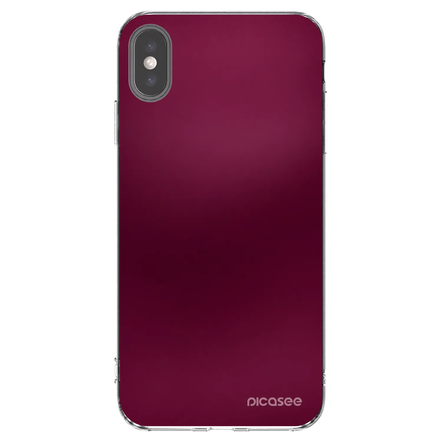Picasee silikonski prozorni ovitek za Apple iPhone XS Max - Velvet Bordeaux