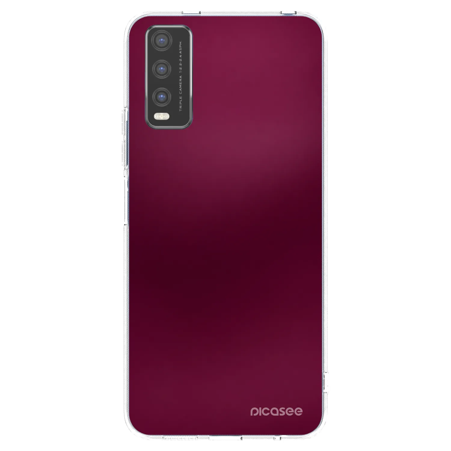 Picasee silikonski prozorni ovitek za Vivo Y20s - Velvet Bordeaux