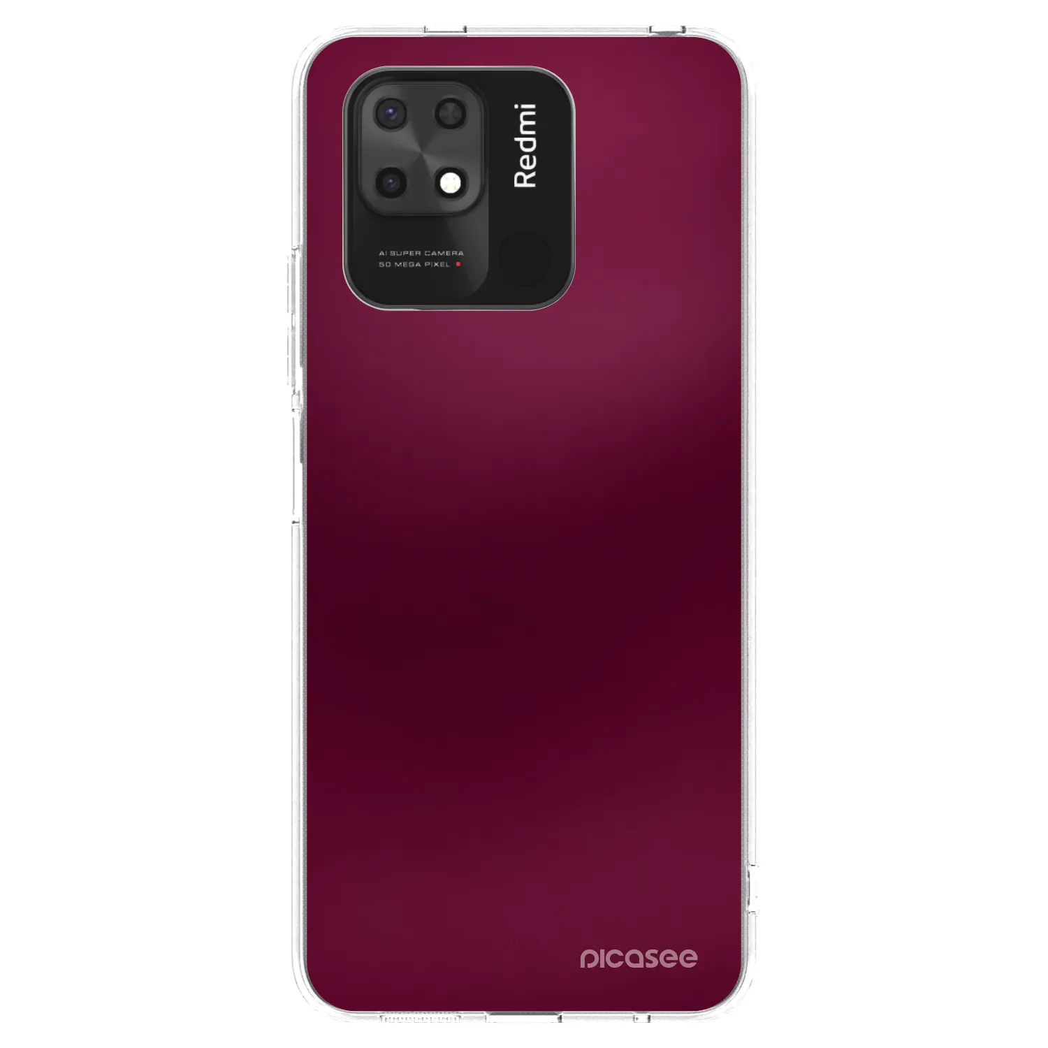 Picasee silikonski prozorni ovitek za Xiaomi Redmi 10C - Velvet Bordeaux