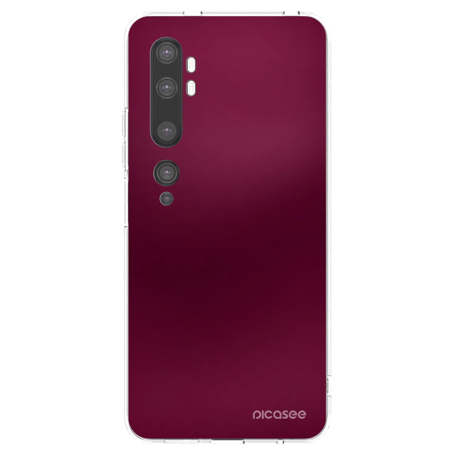 Picasee silikonski prozorni ovitek za Xiaomi Mi Note 10 (Pro) - Velvet Bordeaux