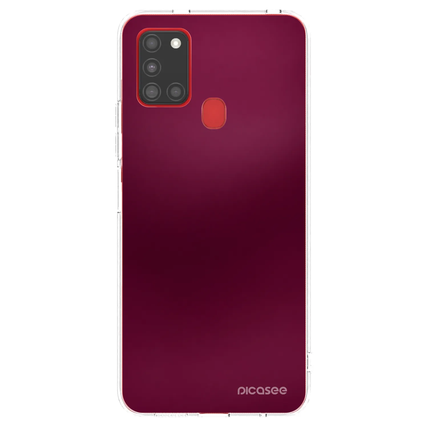 Picasee silikonski prozorni ovitek za Samsung Galaxy A21s - Velvet Bordeaux