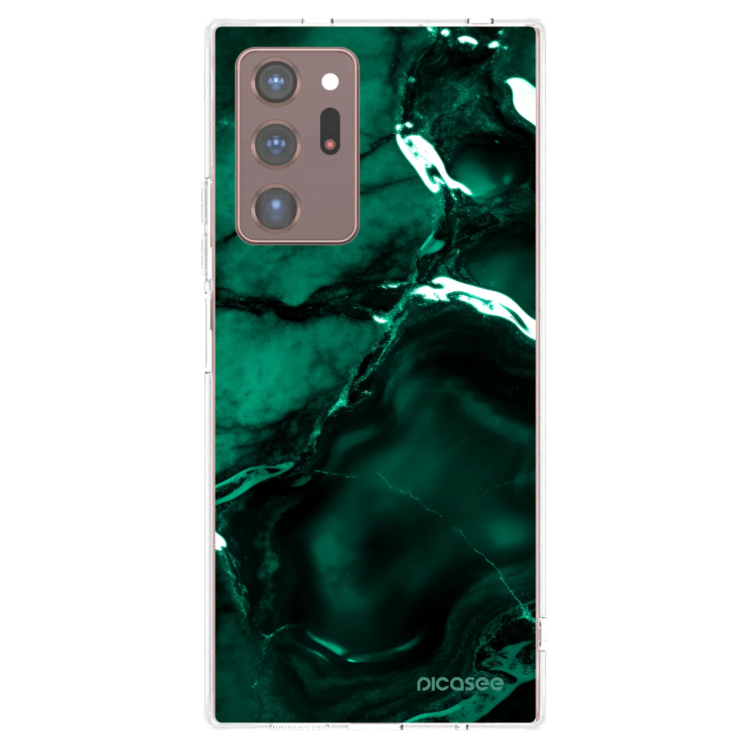 Picasee silikonski prozorni ovitek za Samsung Galaxy Note 20 Ultra - Dark emerald