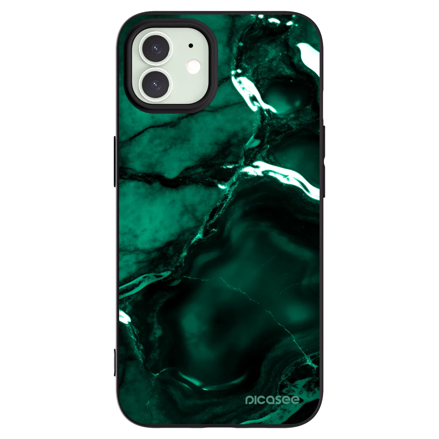Picasee silikonski črni ovitek za Apple iPhone 12 Pro - Dark emerald