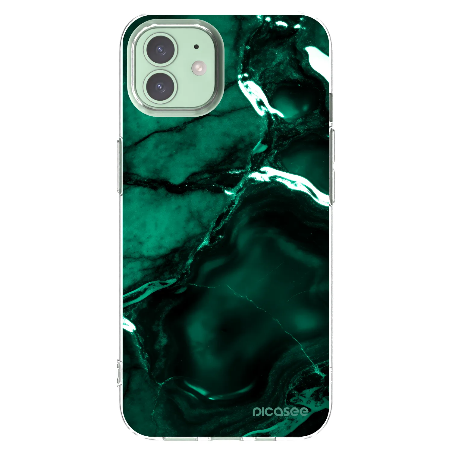 Picasee silikonski prozorni ovitek za Apple iPhone 12 Pro - Dark emerald