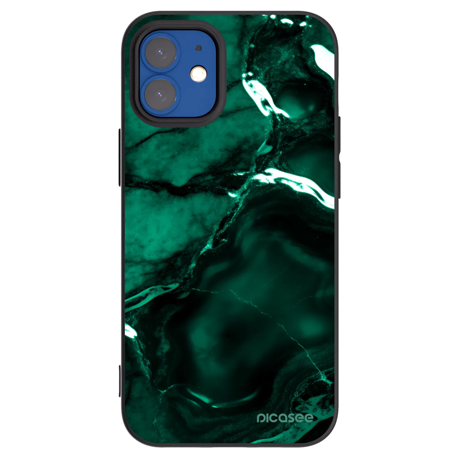 Picasee silikonski črni ovitek za Apple iPhone 12 mini - Dark emerald
