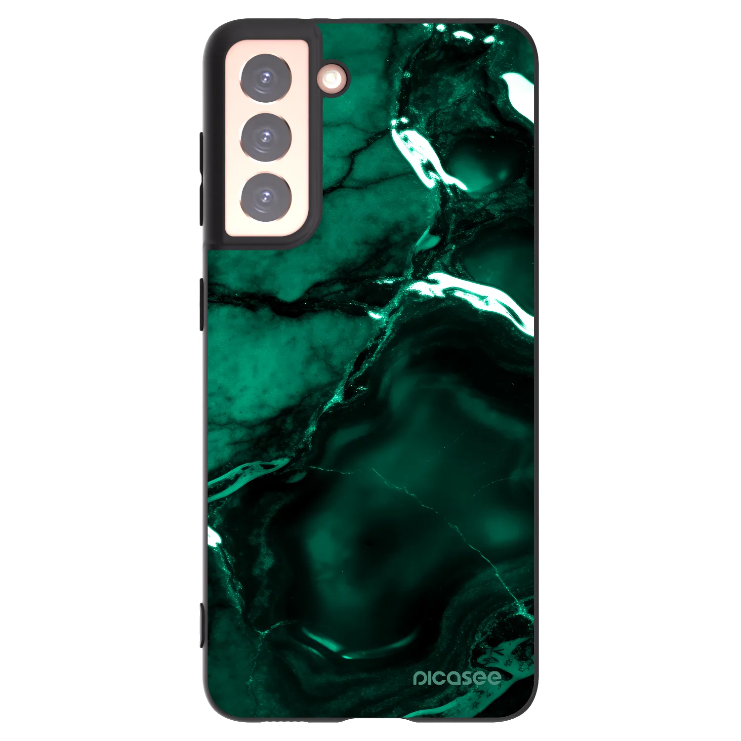 Picasee silikonski črni ovitek za Samsung Galaxy S21 5G G991B - Dark emerald