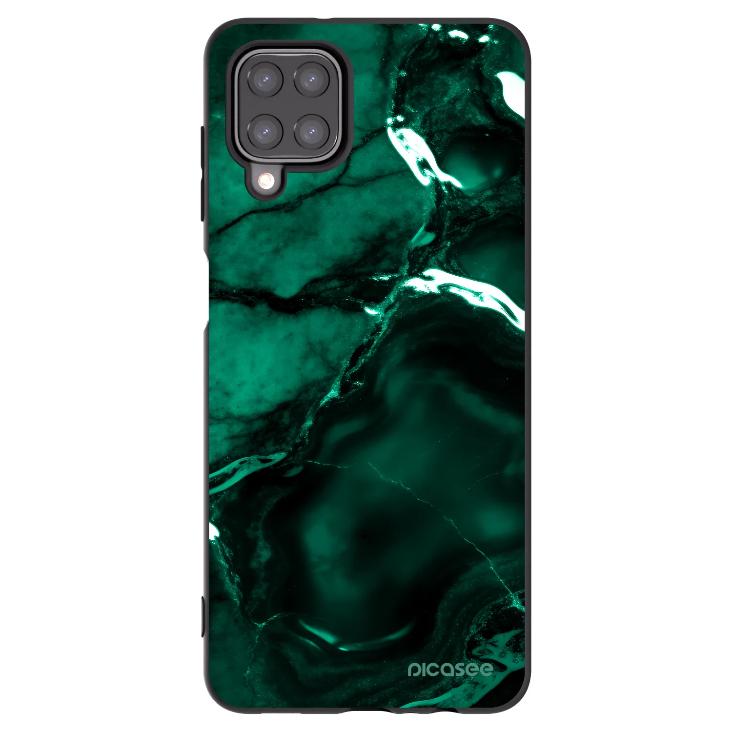 Picasee silikonski črni ovitek za Samsung Galaxy A12 A125F - Dark emerald