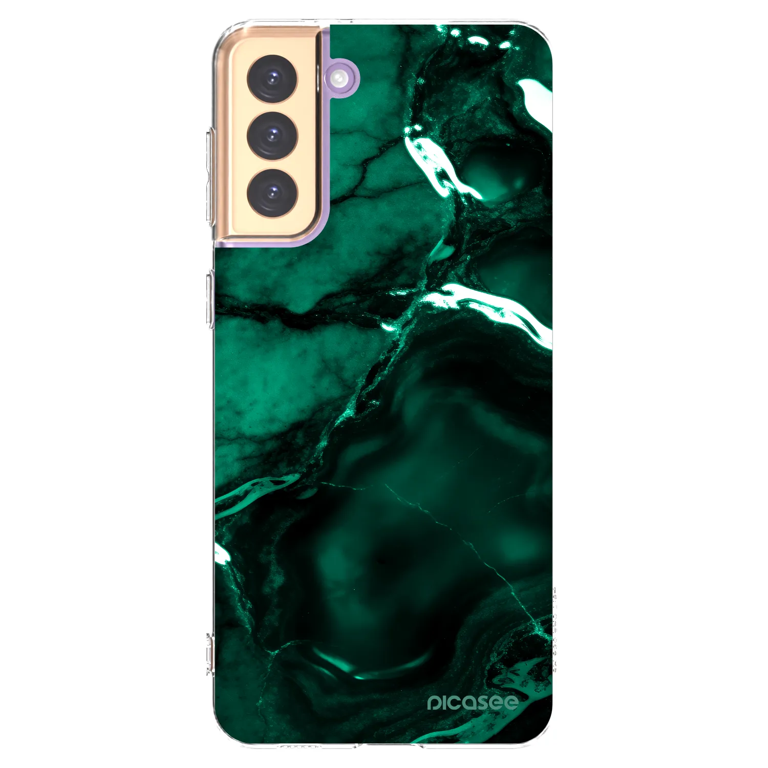 Picasee silikonski prozorni ovitek za Samsung Galaxy S21+ 5G G996F - Dark emerald