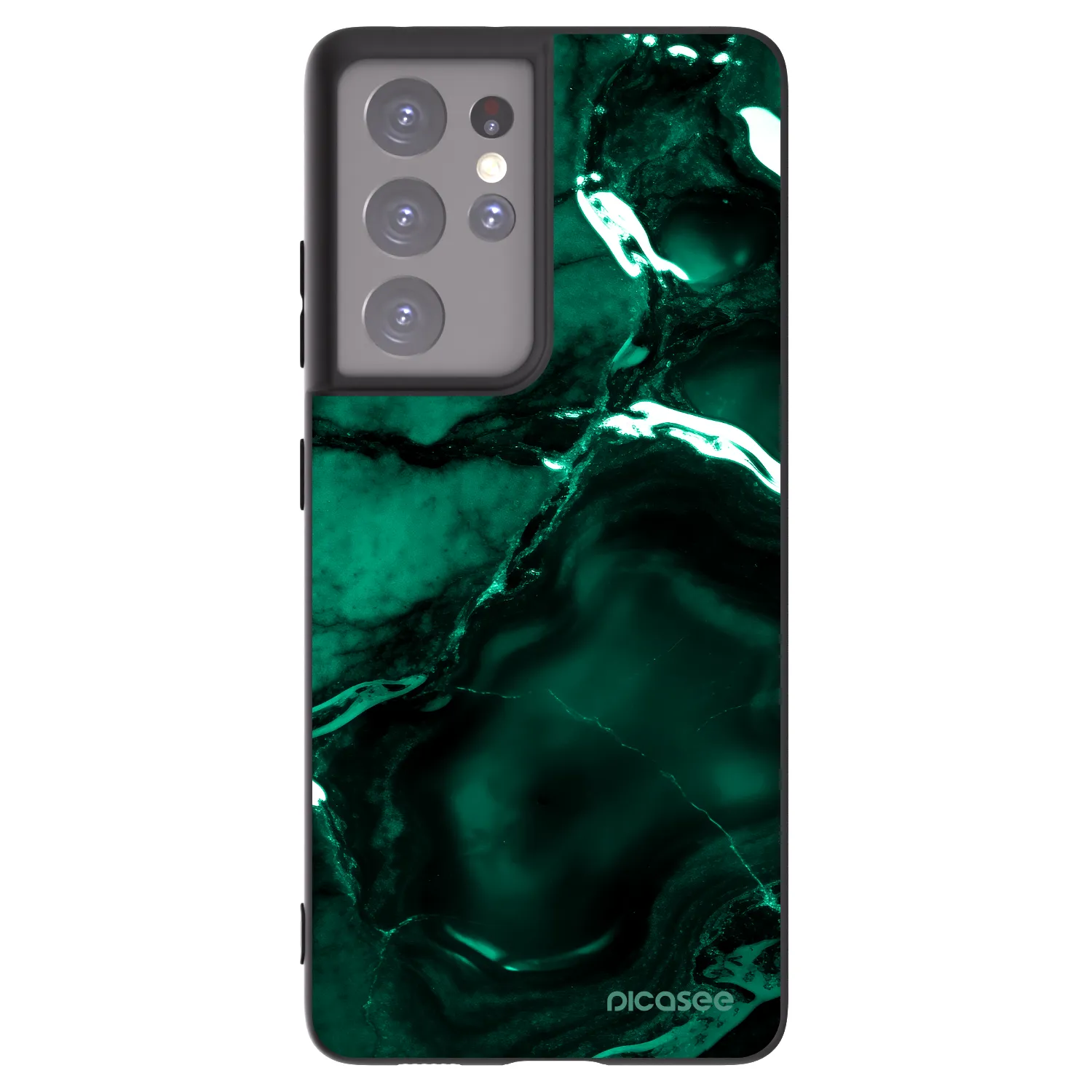 Picasee silikonski črni ovitek za Samsung Galaxy S21 Ultra 5G G998B - Dark emerald