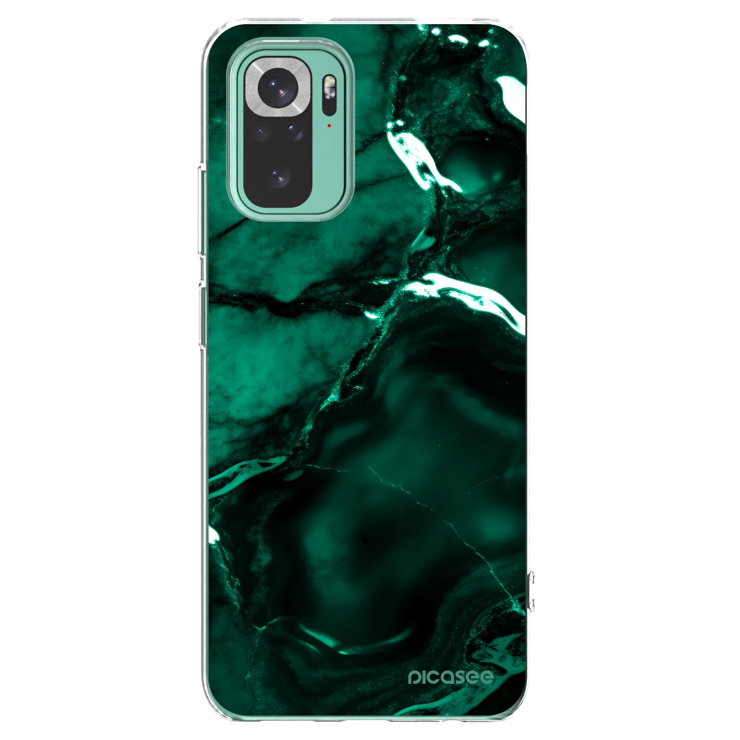 Picasee silikonski prozorni ovitek za Xiaomi Redmi Note 10 Pro - Dark emerald