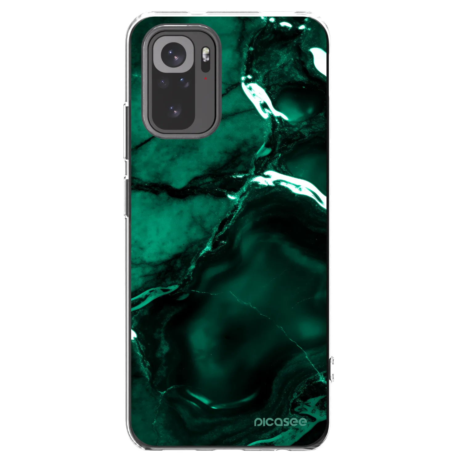 Picasee silikonski prozorni ovitek za Xiaomi Redmi Note 10S - Dark emerald