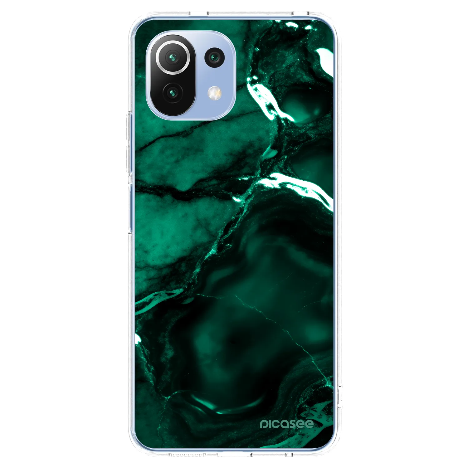 Picasee silikonski prozorni ovitek za Xiaomi Mi 11 Lite - Dark emerald
