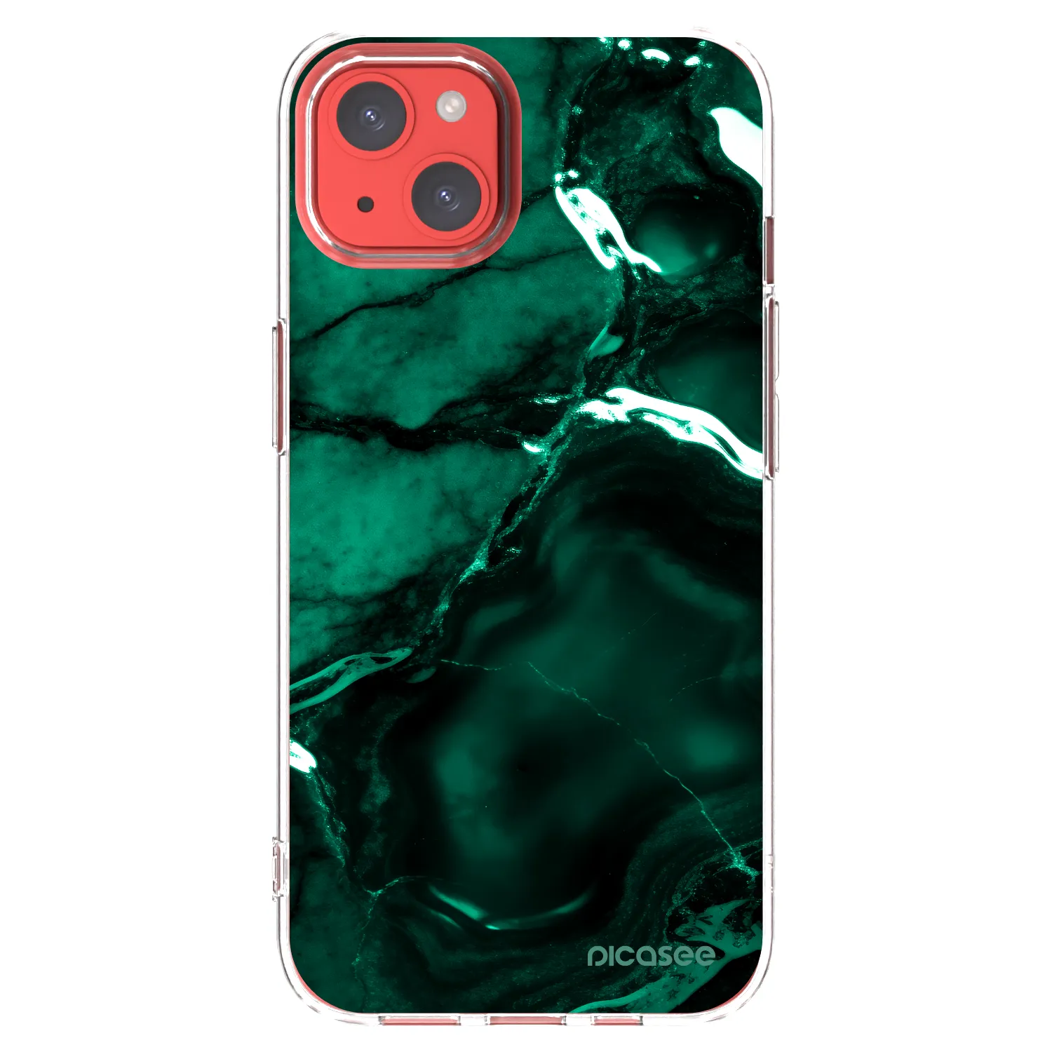 Picasee silikonski prozorni ovitek za Apple iPhone 13 - Dark emerald