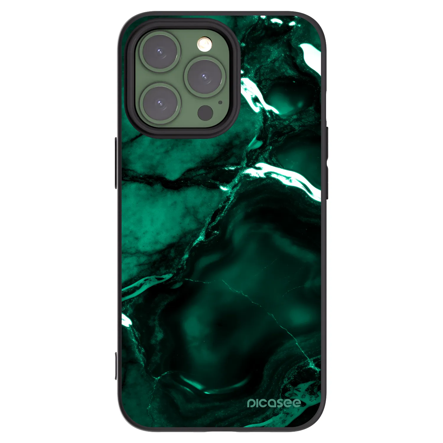 Picasee silikonski črni ovitek za Apple iPhone 13 Pro - Dark emerald