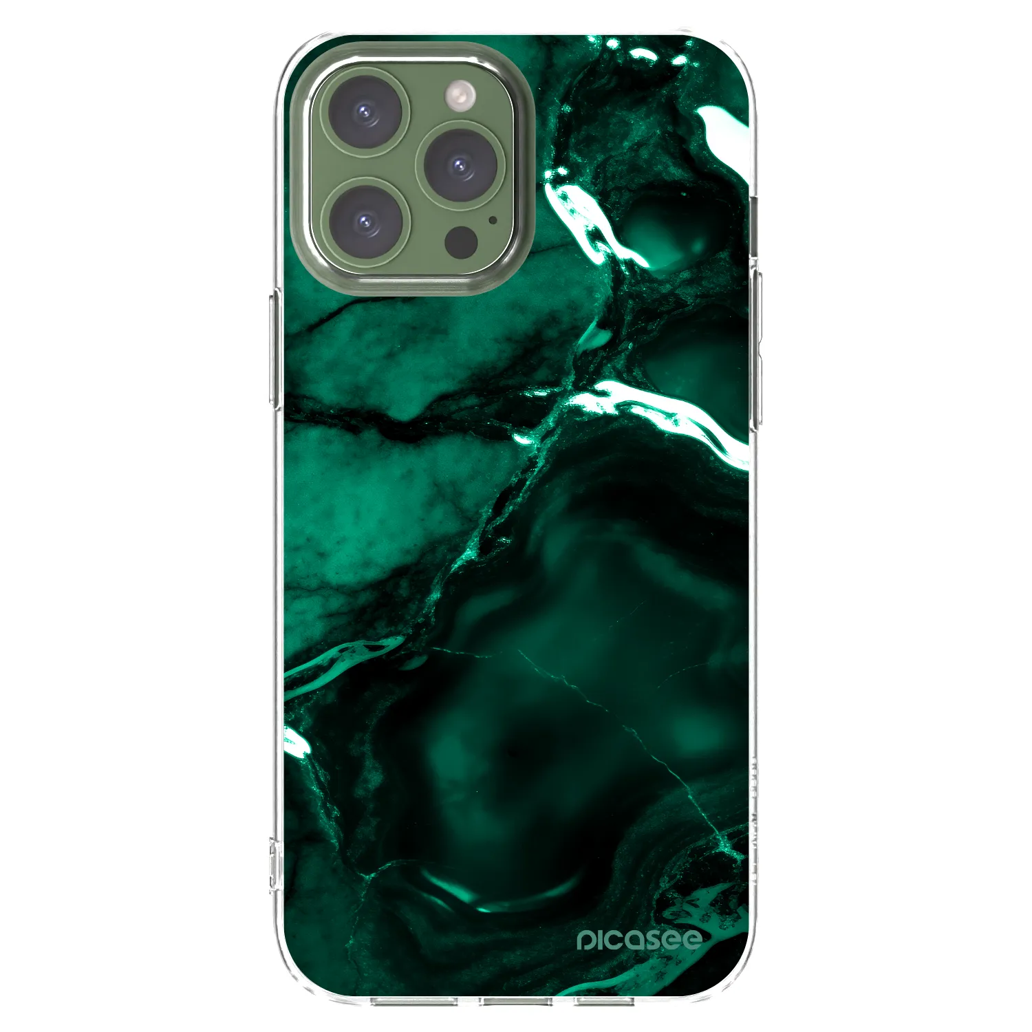 Picasee silikonski prozorni ovitek za Apple iPhone 13 Pro Max - Dark emerald