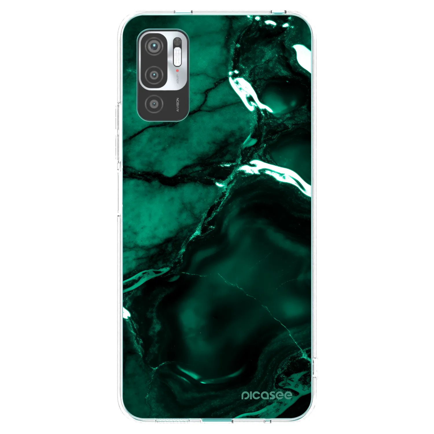Picasee silikonski prozorni ovitek za Xiaomi Redmi Note 10 5G - Dark emerald