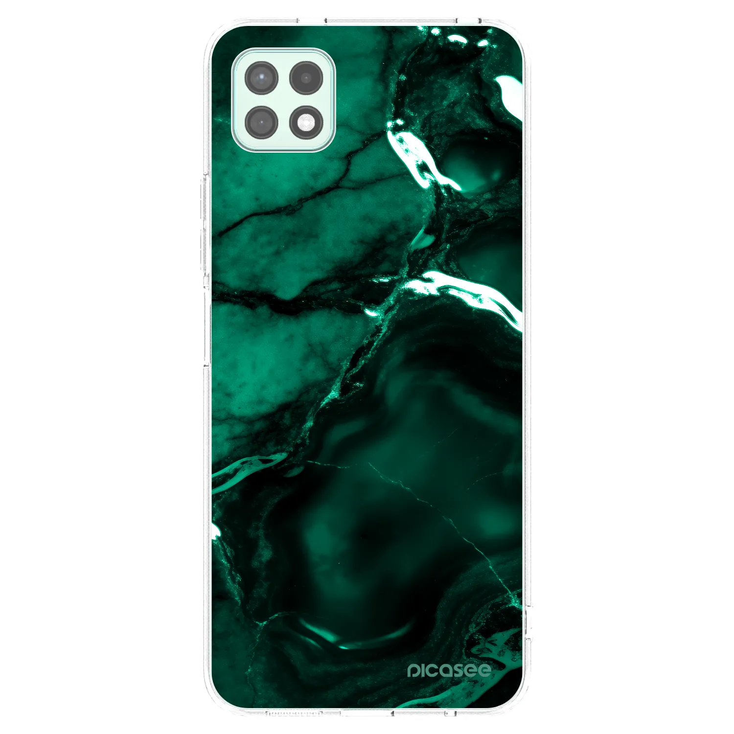 Picasee silikonski prozorni ovitek za Samsung Galaxy A22 A226B 5G - Dark emerald