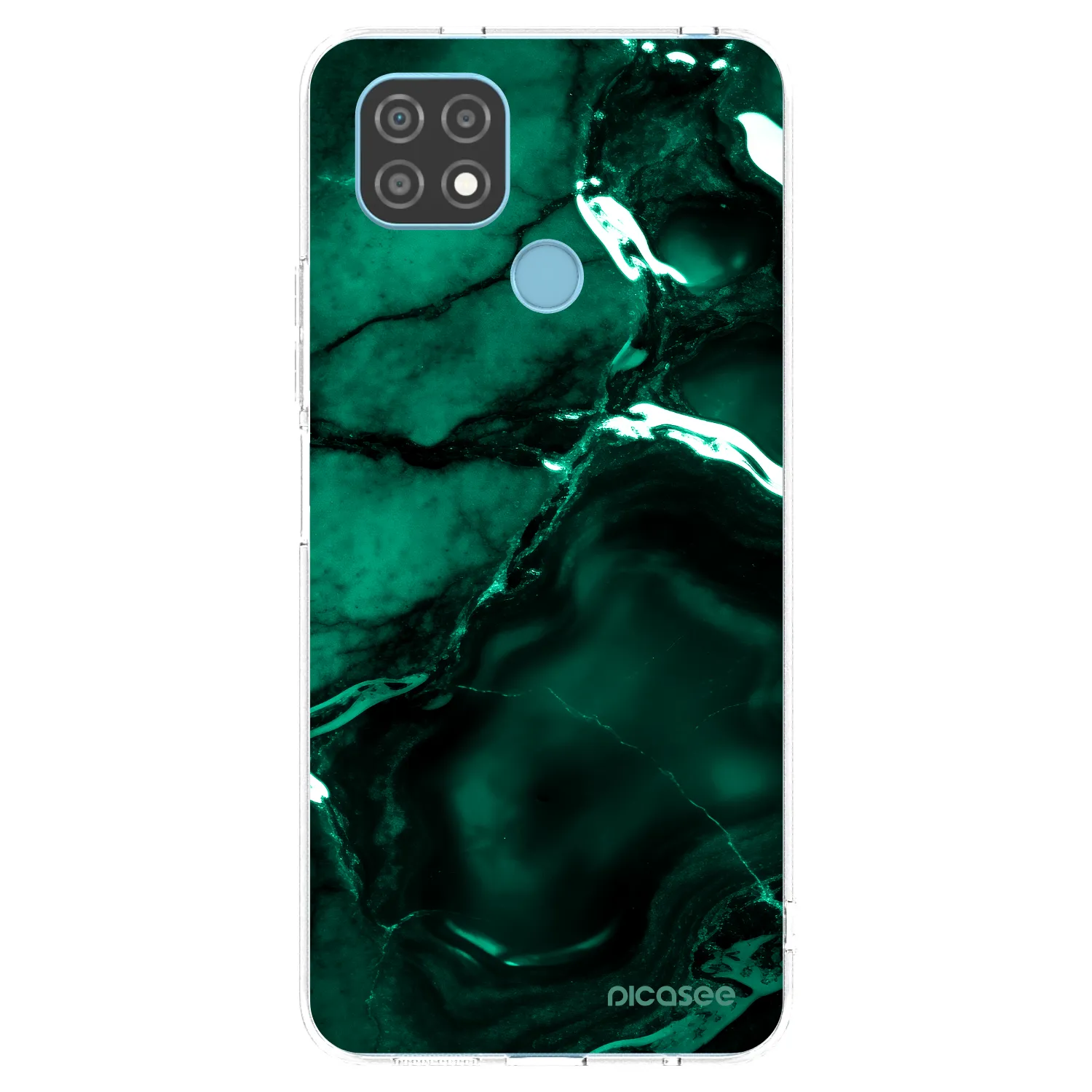 Picasee silikonski prozorni ovitek za Realme C21 - Dark emerald