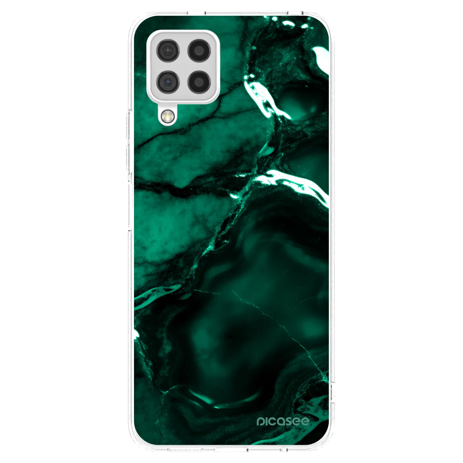 Picasee silikonski prozorni ovitek za Samsung Galaxy A22 A225F 4G - Dark emerald
