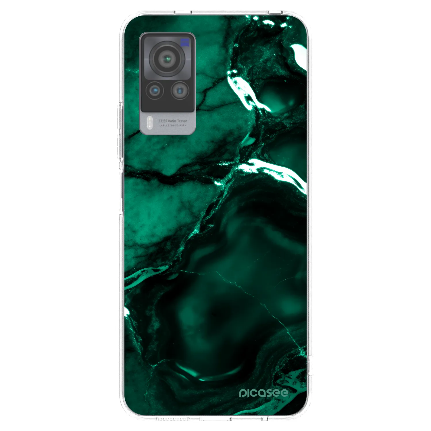 Picasee silikonski prozorni ovitek za Vivo X60 Pro 5G - Dark emerald