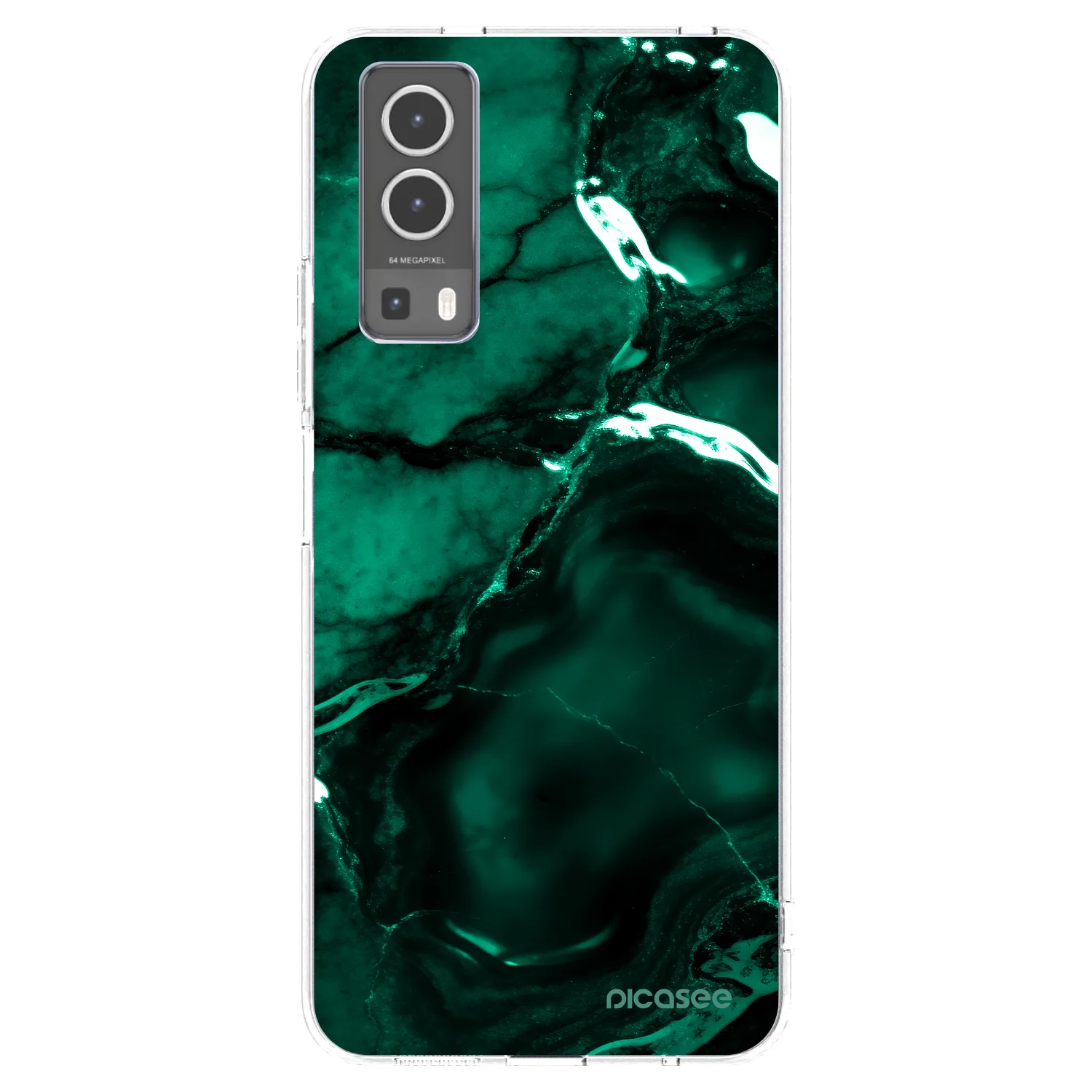 Picasee silikonski prozorni ovitek za Vivo Y72 5G - Dark emerald