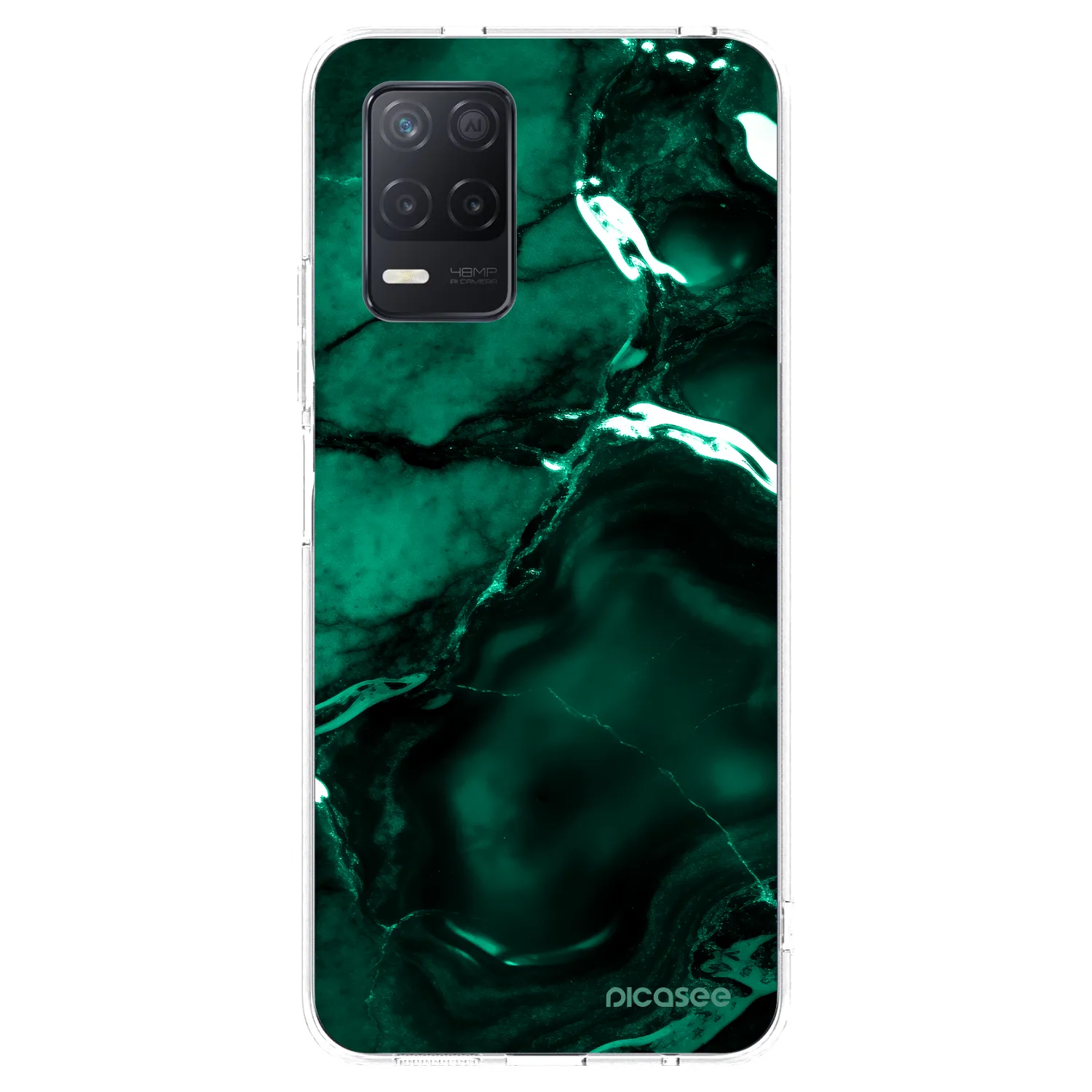 Picasee silikonski prozorni ovitek za Realme 8 5G - Dark emerald