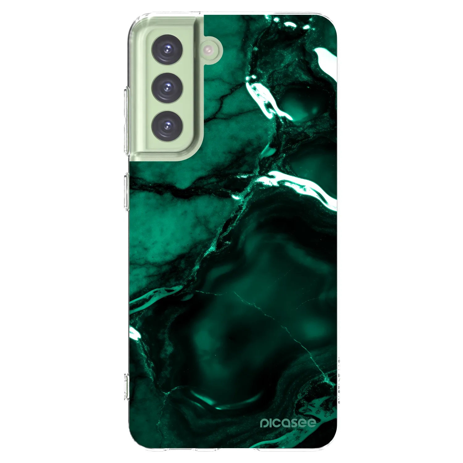 Picasee silikonski prozorni ovitek za Samsung Galaxy S21 FE 5G - Dark emerald