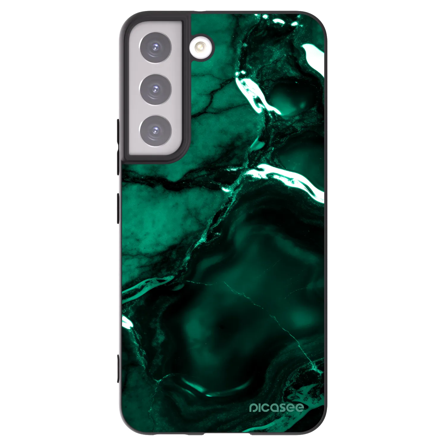 Picasee silikonski črni ovitek za Samsung Galaxy S22 5G - Dark emerald