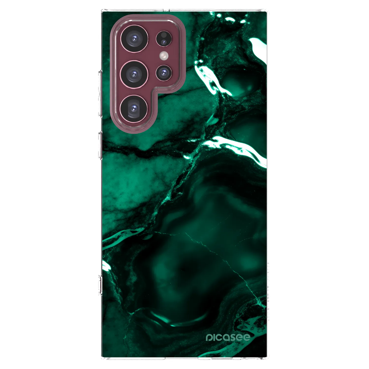 Picasee silikonski prozorni ovitek za Samsung Galaxy S22 Ultra 5G - Dark emerald