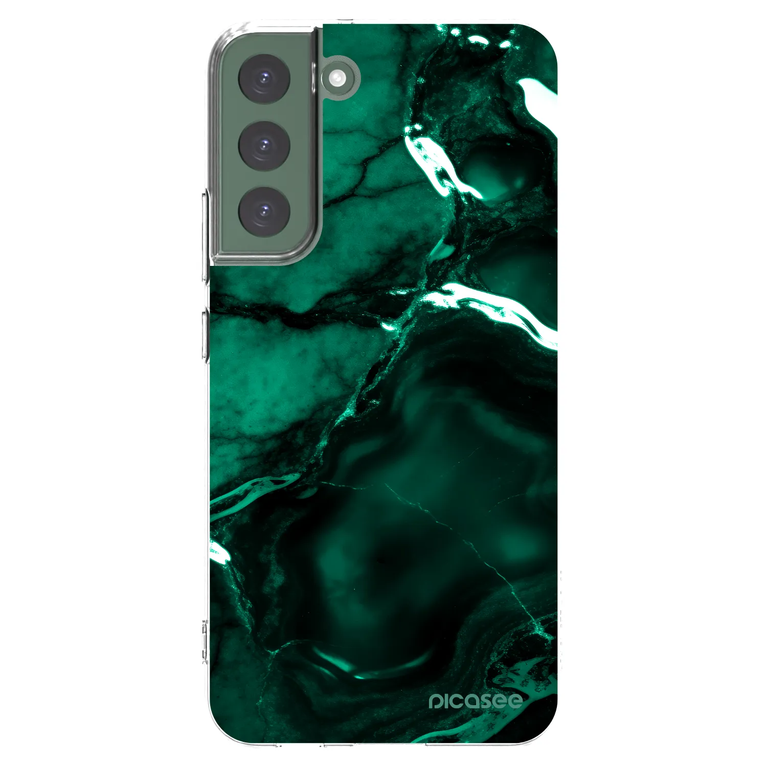 Picasee silikonski prozorni ovitek za Samsung Galaxy S22+ 5G - Dark emerald