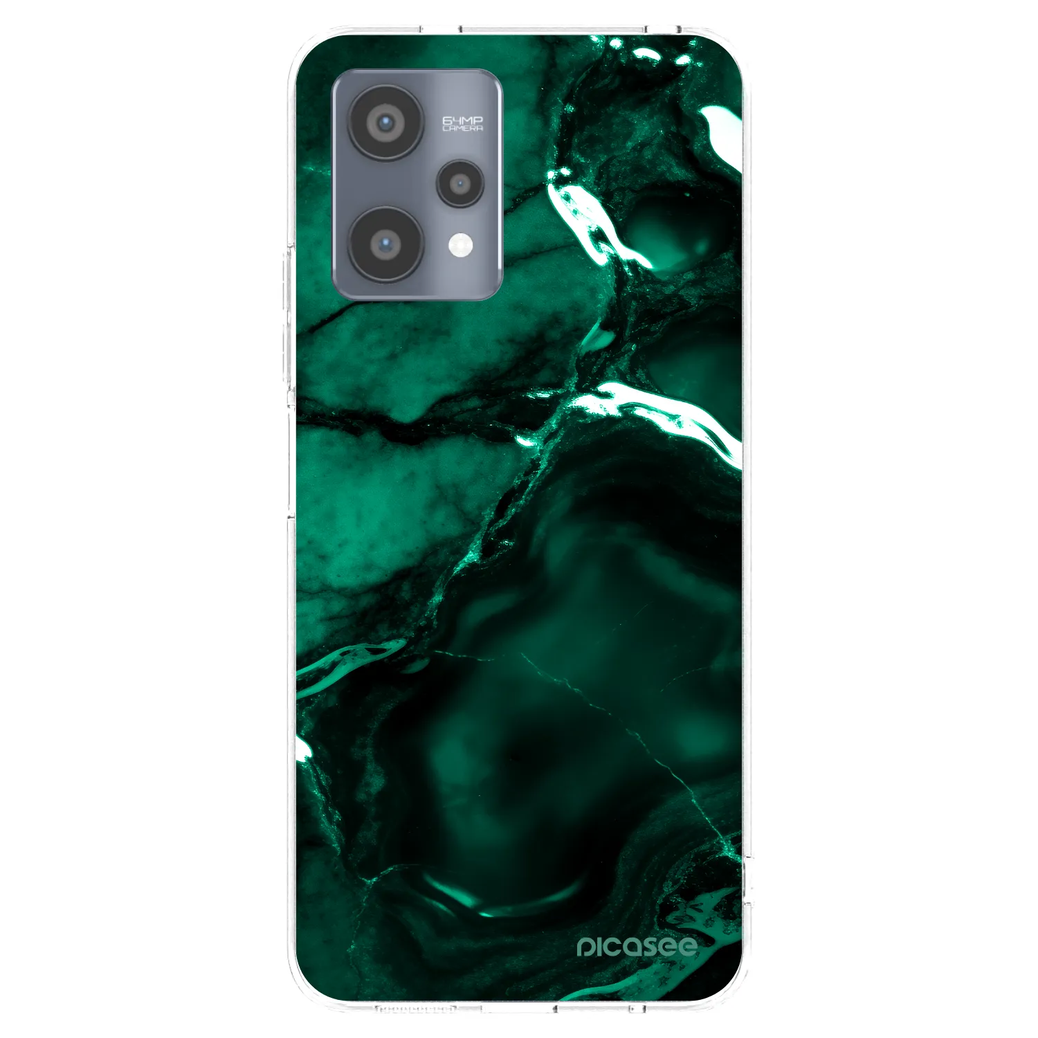 Picasee silikonski prozorni ovitek za Realme 9 Pro 5G - Dark emerald