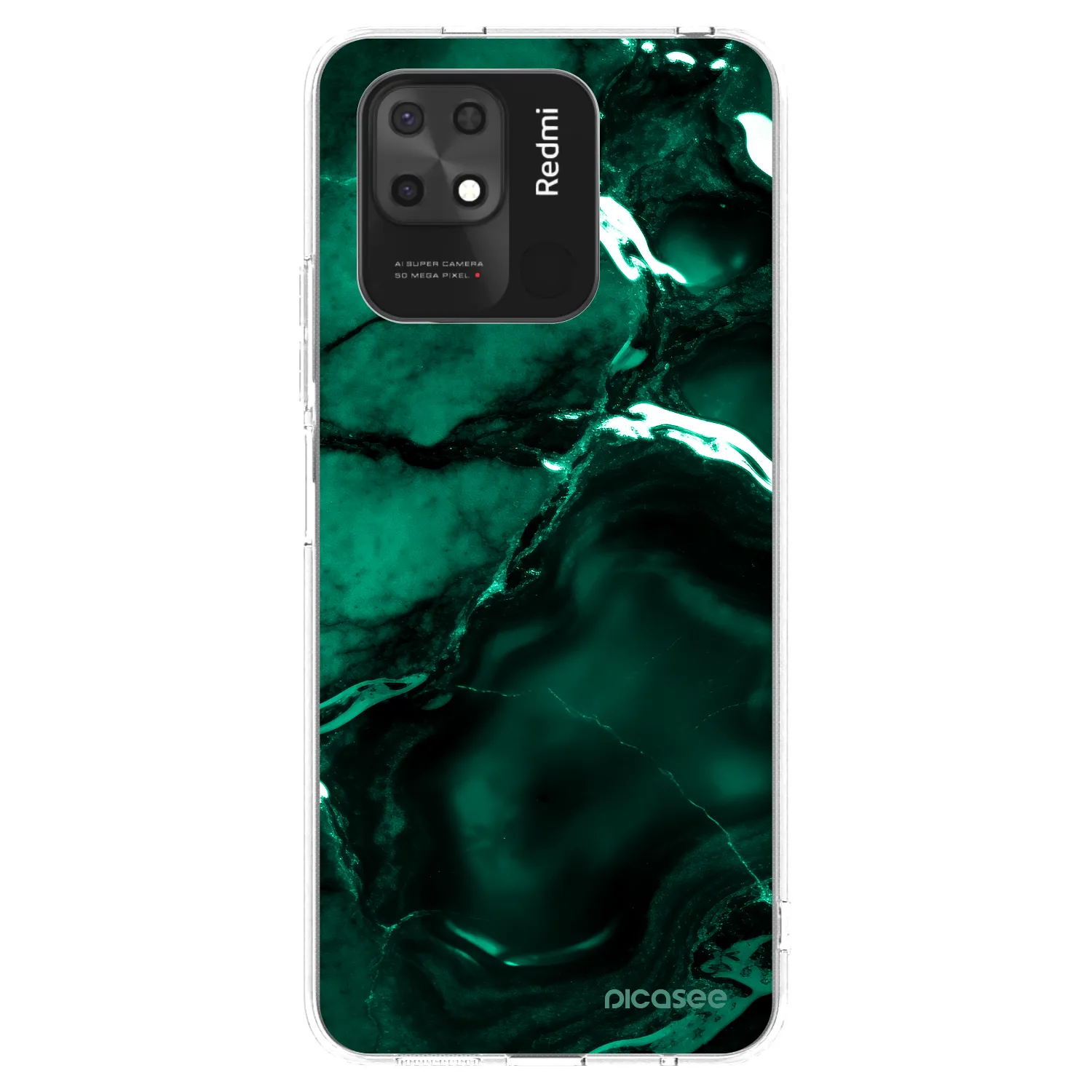 Picasee silikonski prozorni ovitek za Xiaomi Redmi 10C - Dark emerald