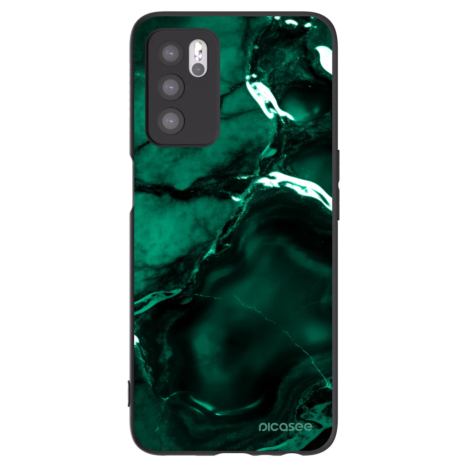 Picasee silikonski črni ovitek za OPPO A16 - Dark emerald