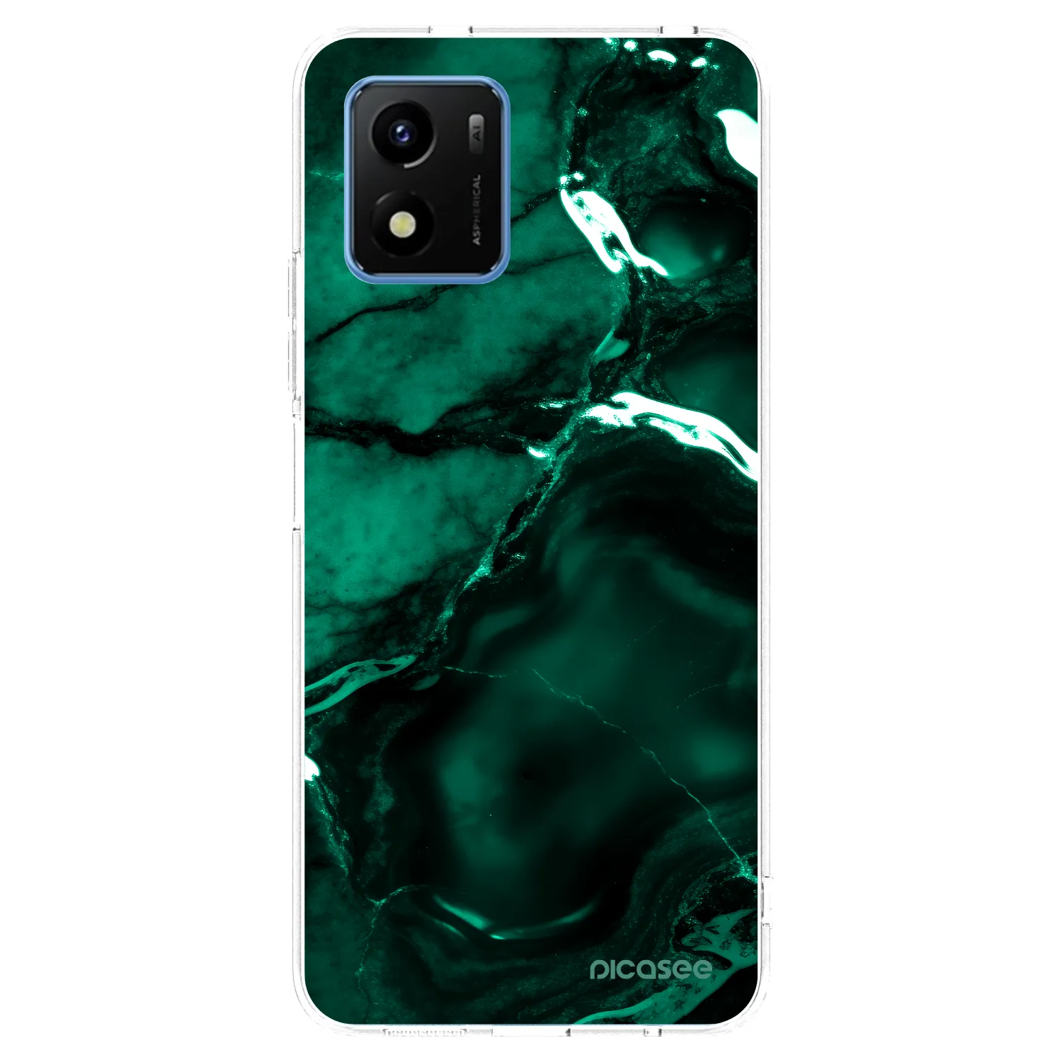 Picasee silikonski prozorni ovitek za Vivo Y01 - Dark emerald