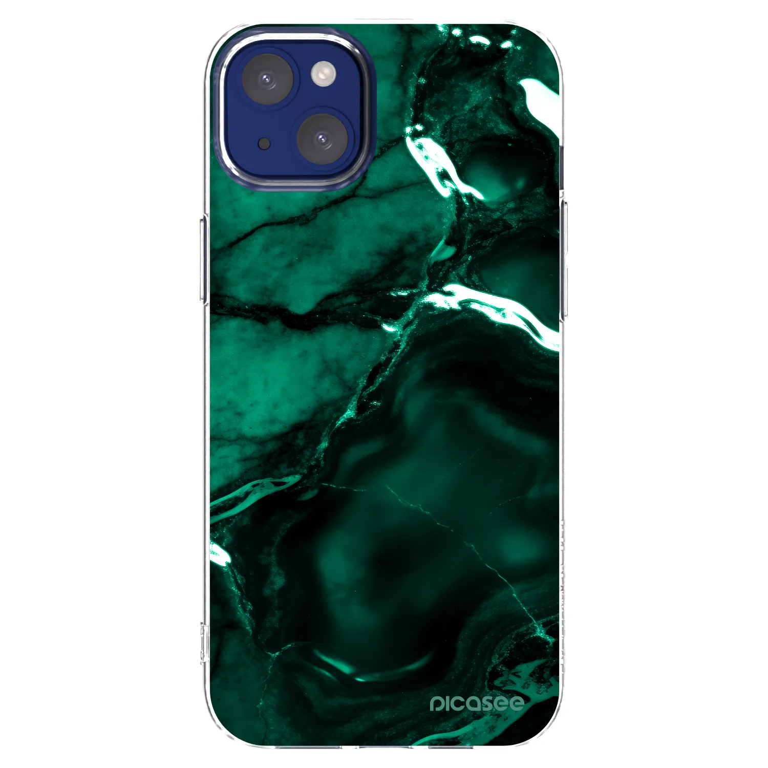 Picasee silikonski prozorni ovitek za Apple iPhone 14 Plus - Dark emerald