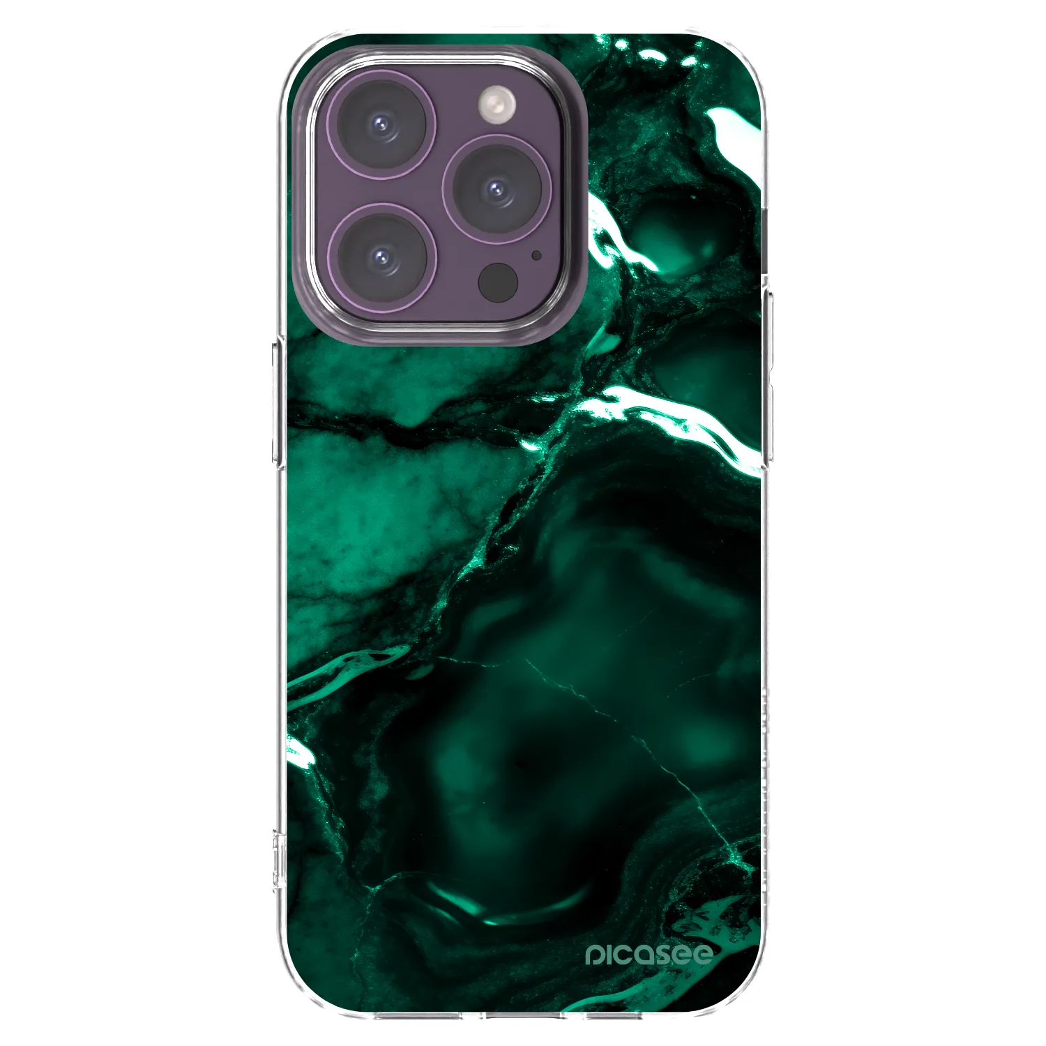 Picasee silikonski prozorni ovitek za Apple iPhone 14 Pro - Dark emerald