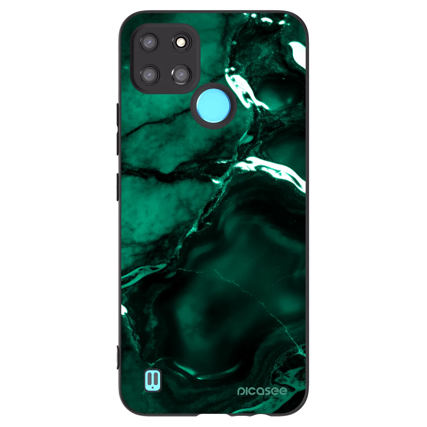 Picasee silikonski črni ovitek za Realme C21Y - Dark emerald