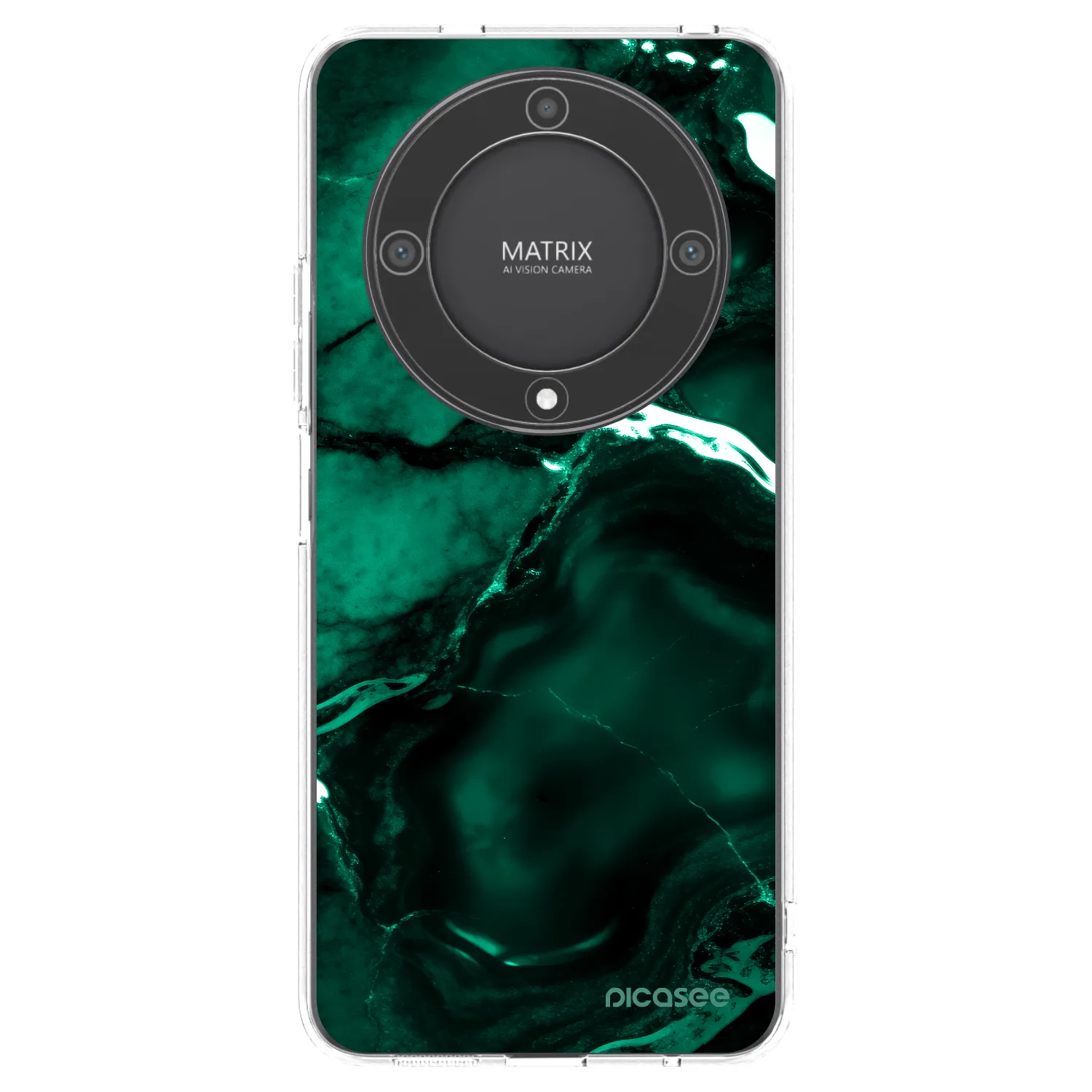 Picasee silikonski prozorni ovitek za Honor Magic5 Lite 5G - Dark emerald